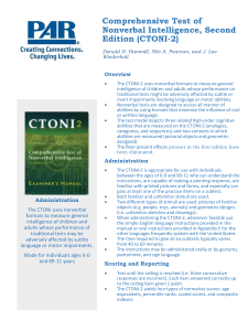 CTONI-2 Test Overview: Nonverbal Intelligence Assessment