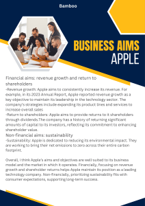 Apple's Business Aims: Financial & Sustainability Objectives