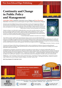 Public Policy & Management: Continuity and Change