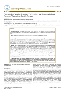 PPD Toxicity: Epidemiology & Treatment in Bahawalpur, Pakistan