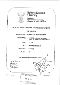 ABET Level 4 Agriculture Certificate