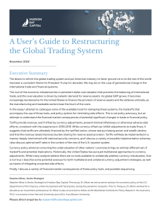 Restructuring Global Trade: A User's Guide to Tariffs & Currency