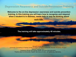 Depression & Suicide Prevention Training for College Staff