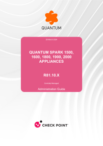 Quantum Spark Appliances Administration Guide R81.10.X