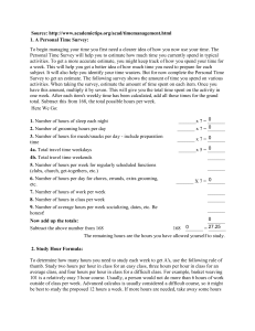 Time Management Survey & Study Hour Formula