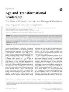 Age & Transformational Leadership: Motivation & Discretion