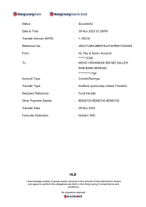 Hong Leong Bank Transaction Receipt - MYR 1,169.00