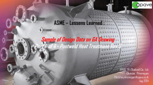 ASME PWHT Design Data on GA Drawings