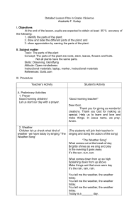 Grade 1 Science: Parts of a Plant Lesson Plan