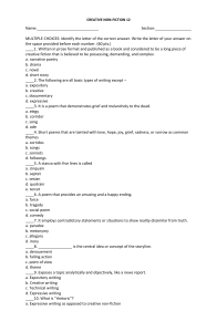 Creative Non-Fiction Exam - High School