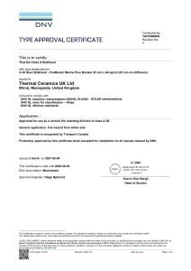 A-30 Steel Bulkhead Fire Rating Certificate | DNV Approved