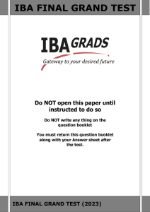 IBA Final Grand Test (2023) - Practice Exam