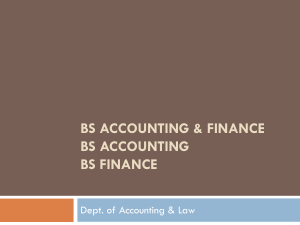 BS Accounting & Finance Program Overview