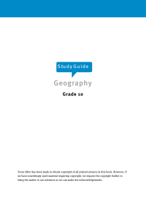 Geography Grade 10 Study Guide