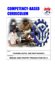 Bread & Pastry Production NC II Curriculum