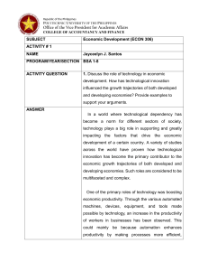 Technology & Economic Development: An Analysis