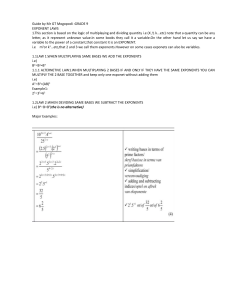 Exponent Laws Guide for Grade 9 Math