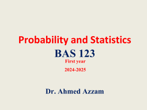 Probability & Statistics Lecture Notes - BAS 123