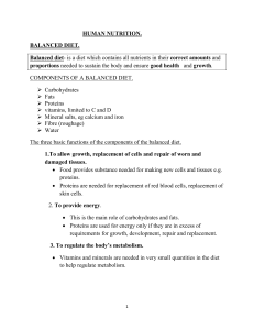 Human Nutrition: Balanced Diet & Health