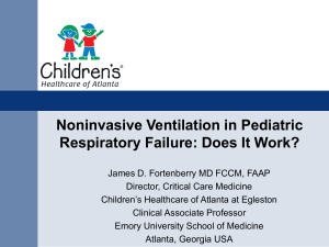 NIV in Pediatric Respiratory Failure: Does It Work?