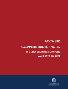 ACCA SBR Complete Subject Notes by Vertex Learning Solutions