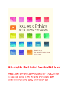 Ethics in Helping Professions: Chapter Summaries