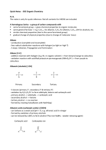 DSE Organic Chemistry Quick Notes