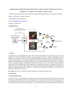 CNNs for Sorting Cu Impurities in Steel Scrap