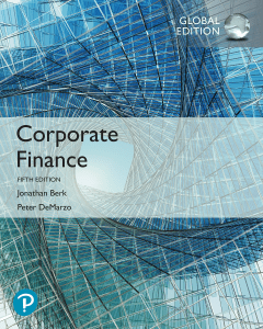 Corporate Finance Textbook: Berk & DeMarzo, 5th Edition