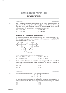 GATE EE Power Systems Solved Paper