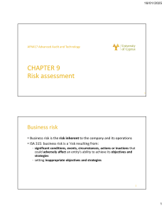 Audit Risk Assessment: Business, Inherent, Control, Detection