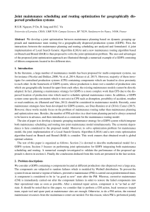 Maintenance Scheduling & Routing Optimization for GDPS