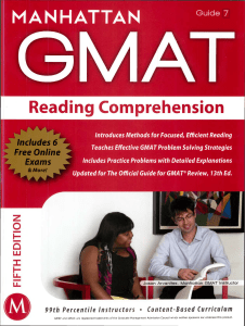 GMAT Reading Comprehension Strategy Guide