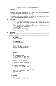 English 6 Lesson Plan: Coordinating Conjunctions