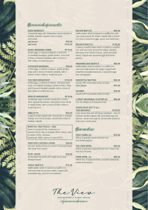 The View Restaurant Menu - Breakfast & Bowls