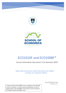 ECO1010F/ECO1008F Course Information - UCT Economics