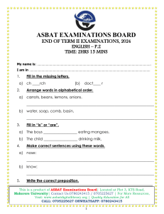 English P.2 Exam Paper - Elementary School