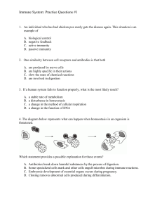 Immune System Practice Questions