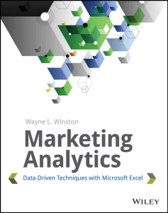 Marketing Analytics Wayne L Winston