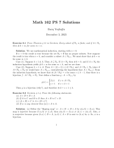 Math 162 PS 7 Solutions: Set Theory Problems