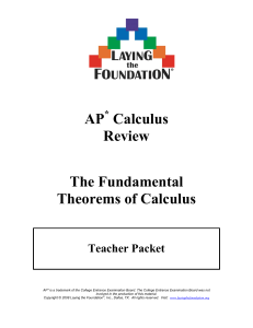 AP Calculus: Fundamental Theorems Review - Teacher Packet