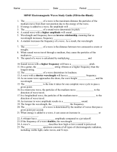 Electromagnetic Waves Study Guide - Middle School