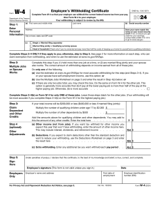 2024 Form W-4: Employee's Withholding Certificate