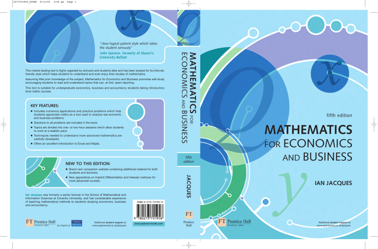 Mathematics for Economics and Business Textbook