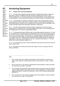 Anchoring Equipment Regulations for Ships