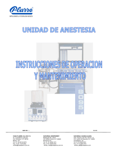 Manual de Anestesia Plarre 8095: Operación y Mantenimiento