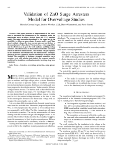 ZnO Surge Arrester Model Validation for Overvoltage Studies