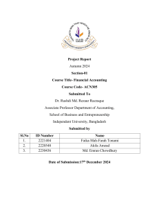 Financial Accounting Project Report: Anlima & Alltex Analysis