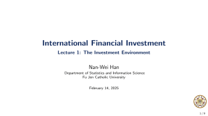 International Financial Investment: Lecture 1