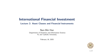 Asset Classes & Financial Instruments: Investment